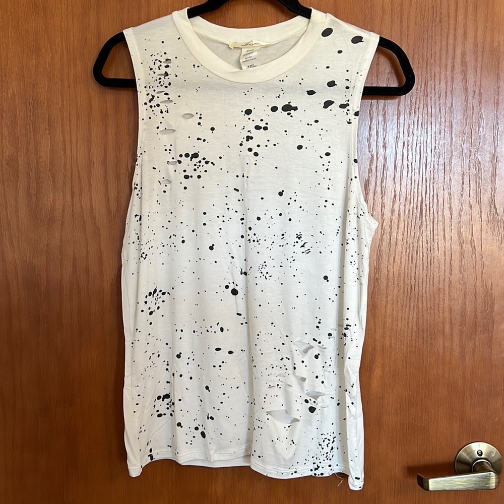 Distressed Paint Splatter Tank Top